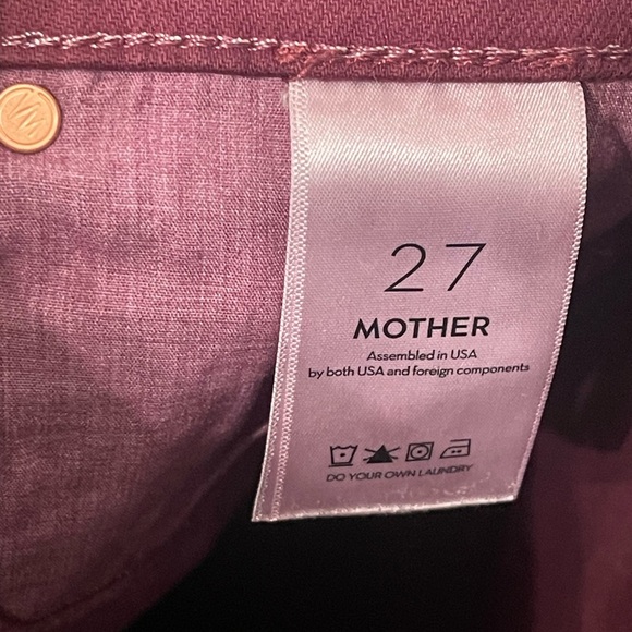 Mother Jeans Rascal Sliced Up Heel in Play Date Burgundy Wash - Size 27 - Picture 8 of 9